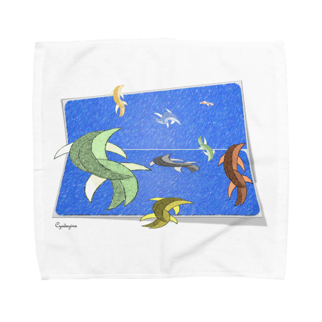 Toridesanの古代魚と私 Towel Handkerchief