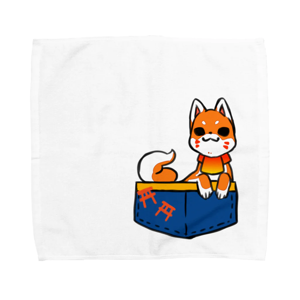 墨吉ぽち狐のポケット柴犬 Towel Handkerchief