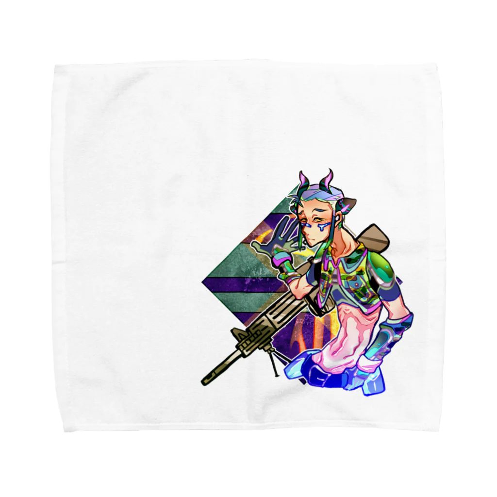 墨吉ぽち狐のヤギュウ Towel Handkerchief