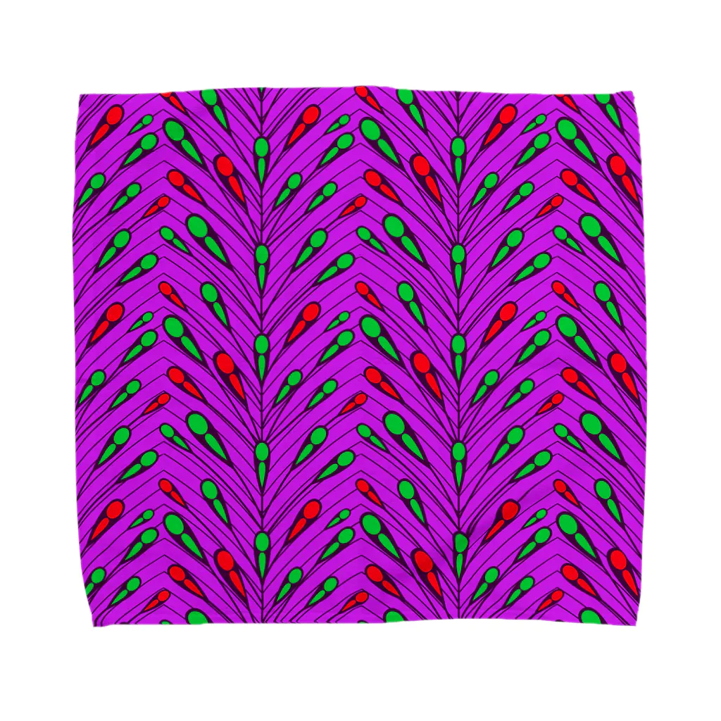 SANKAKU DESIGN STOREのキミの奥まで飛んで行け！ PURPLE Towel Handkerchief