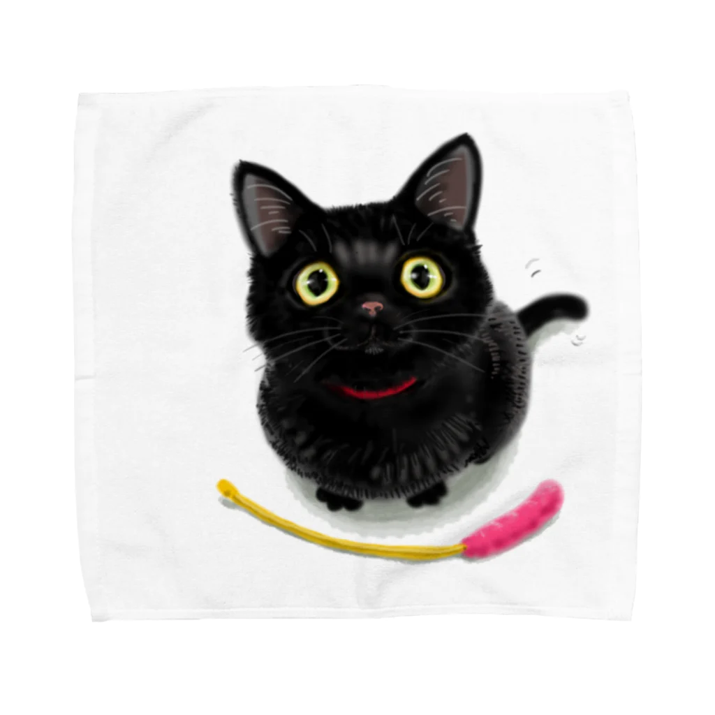 ちまき茶屋の黒猫のこねこ Towel Handkerchief