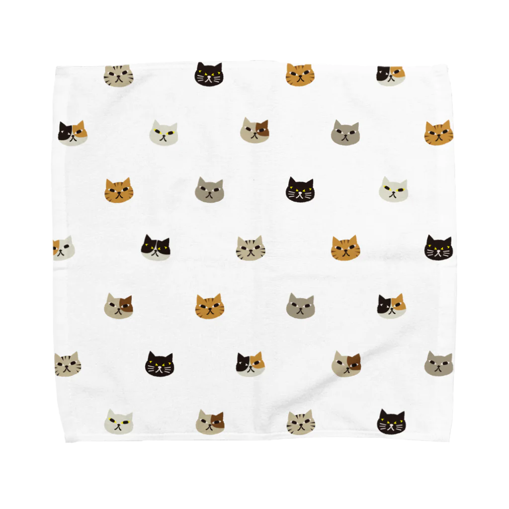 YoakeNecoのよあけねこ　かお集合 Towel Handkerchief