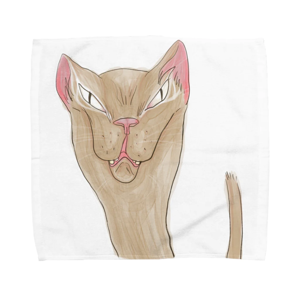 おこなかのメだまからの景色のねこお。 Towel Handkerchief