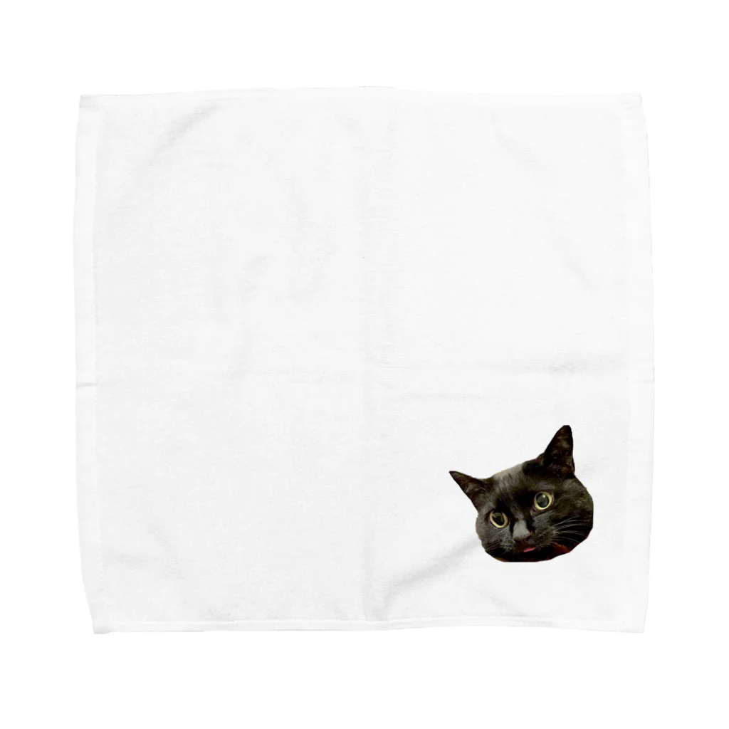 くろたんのべろしまい忘れ黒猫 Towel Handkerchief