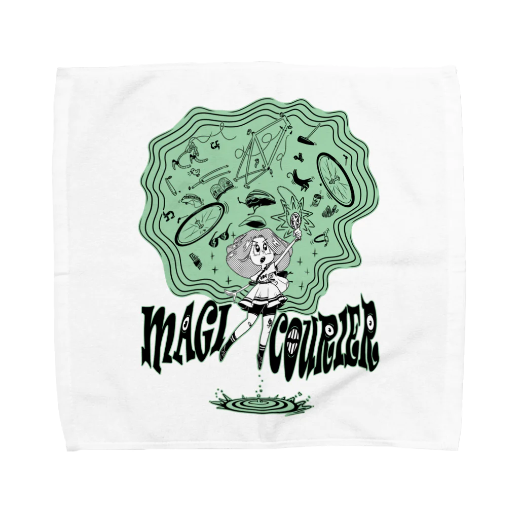 nidan-illustrationの“MAGI COURIER” green #1 Towel Handkerchief