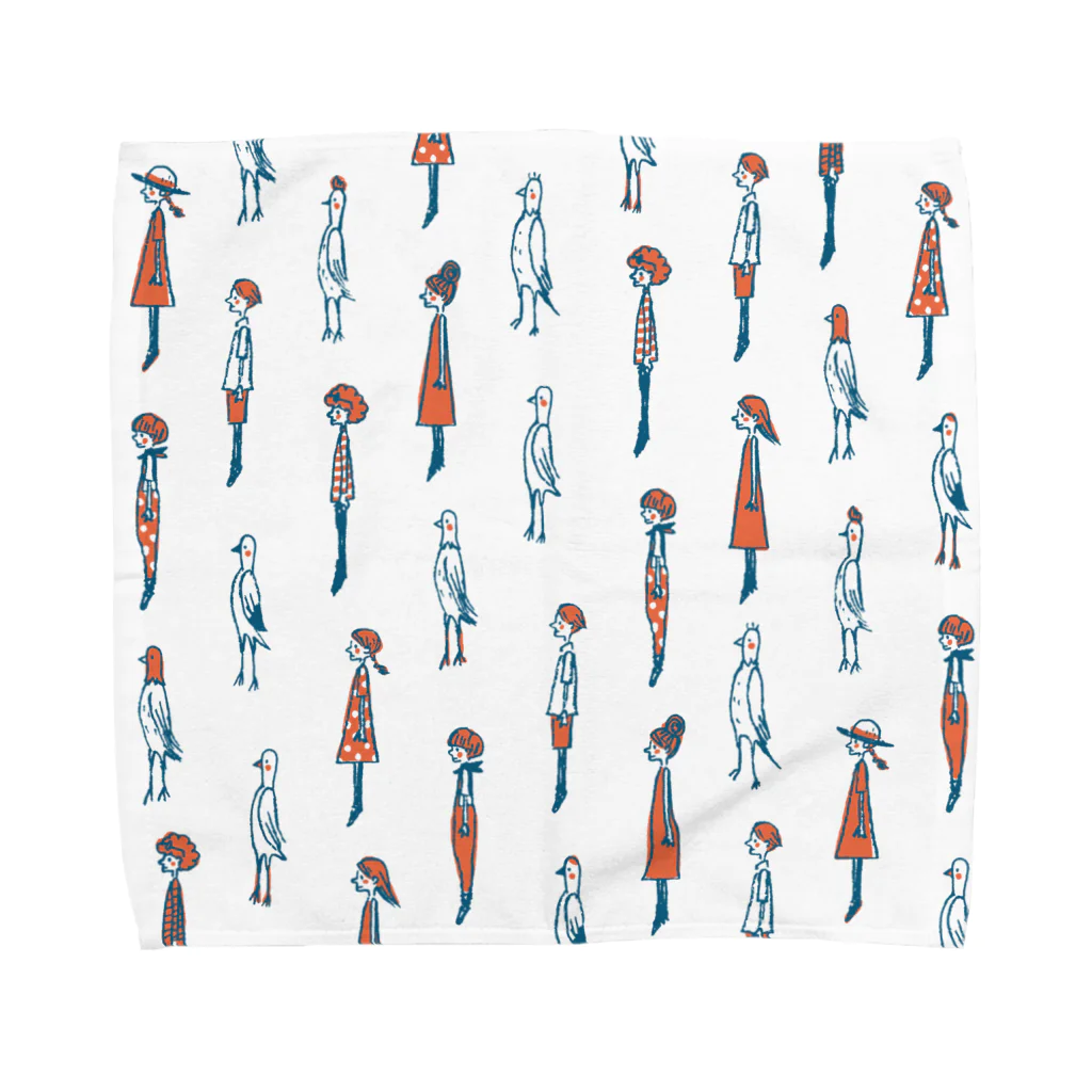 てら ねこグッズのI WISH I WERE A BIRD.白 Towel Handkerchief