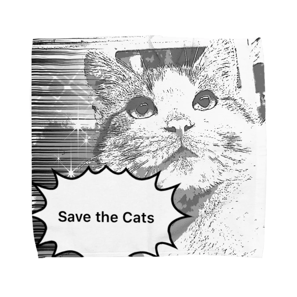 ノラ猫Designのsave the cats タオルハンカチ