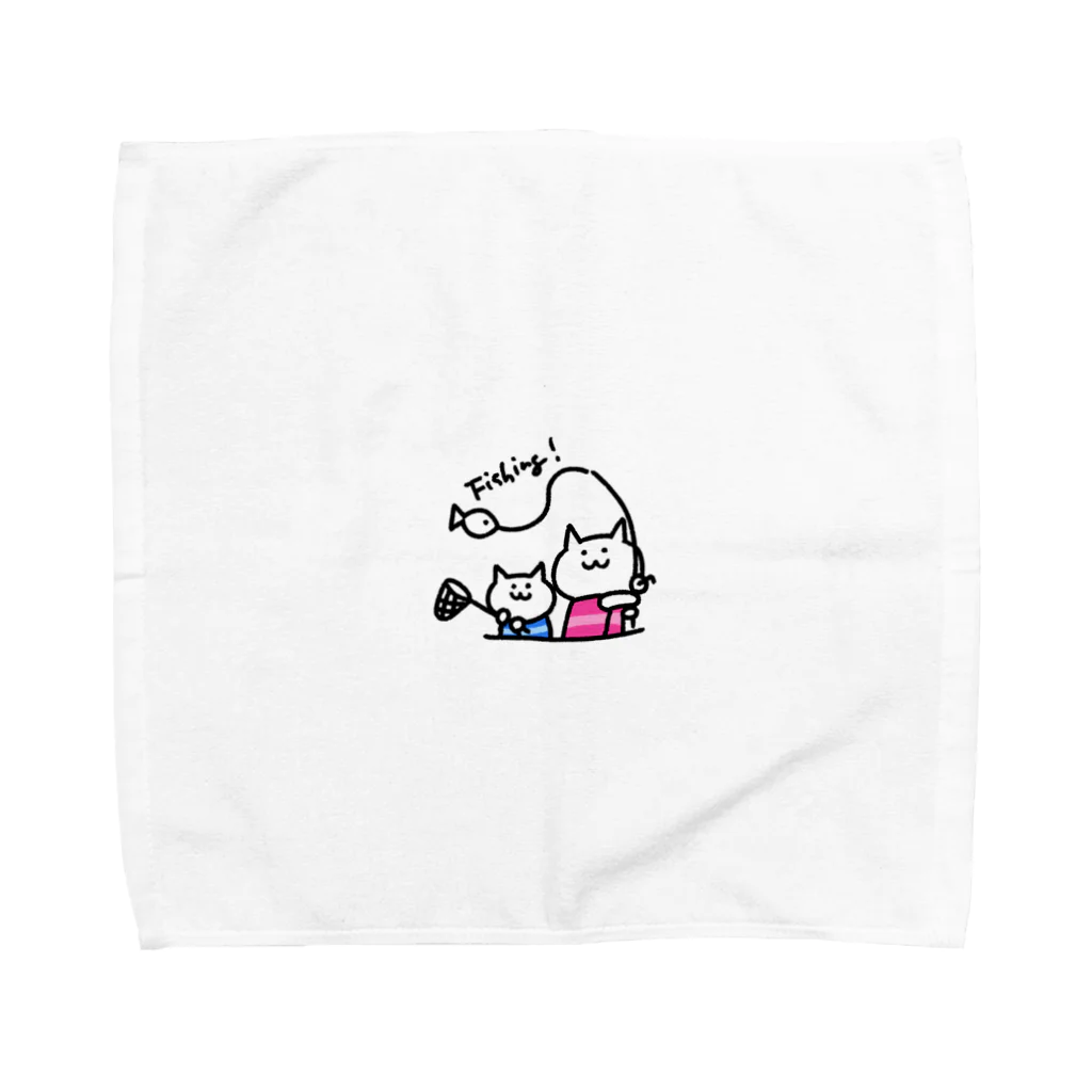 cocoro-iki on-line shopの壱岐ネコ　魚釣り Towel Handkerchief