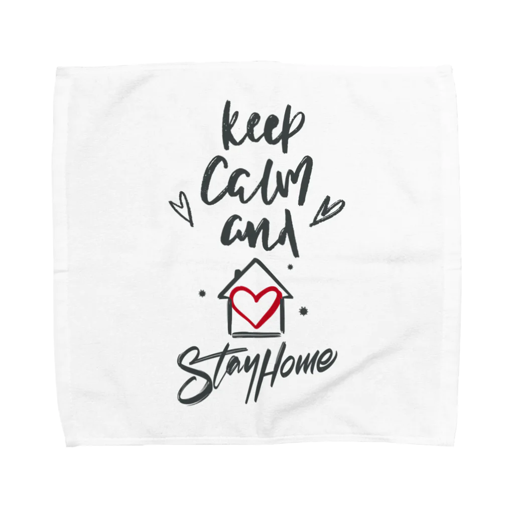 シェアメディカルブランドショップのKeep Calm and Stay Home タオルハンカチ