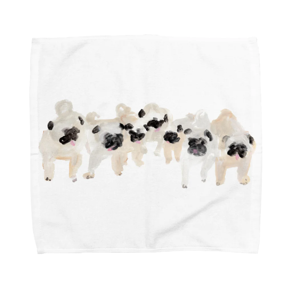 emi yamaguchi goods shopのpugs Towel Handkerchief