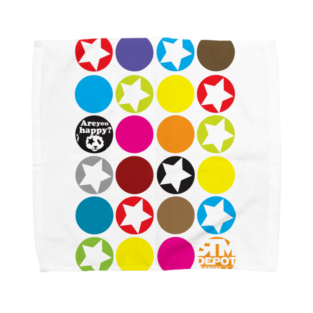 depotRMのカラフルな○がいっぱい！★がいっぱい！！ Towel Handkerchief