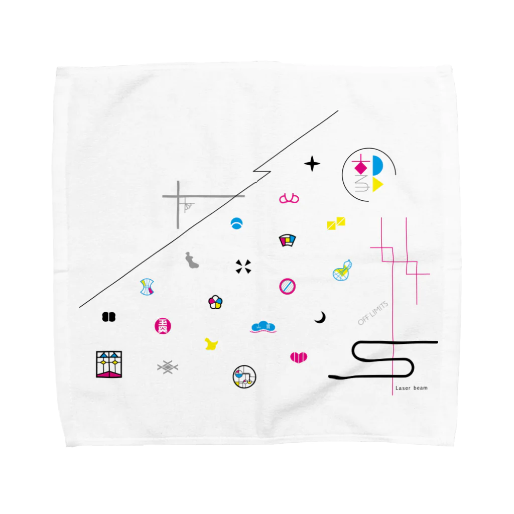 LASER_BEAMの廓模様 Towel Handkerchief