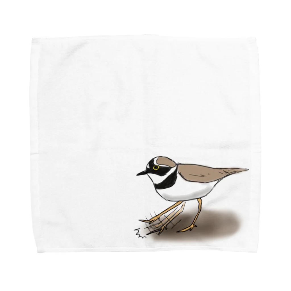 Coo-birdのペチペチして獲物を追い出すコチドリ Towel Handkerchief