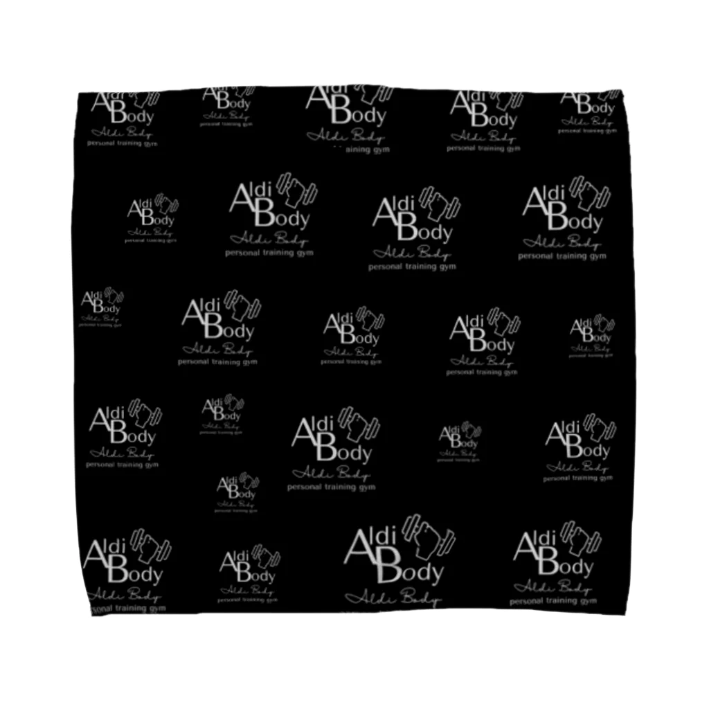 Aldi Bodyのsimpleトレ:ミニロゴブラック Towel Handkerchief