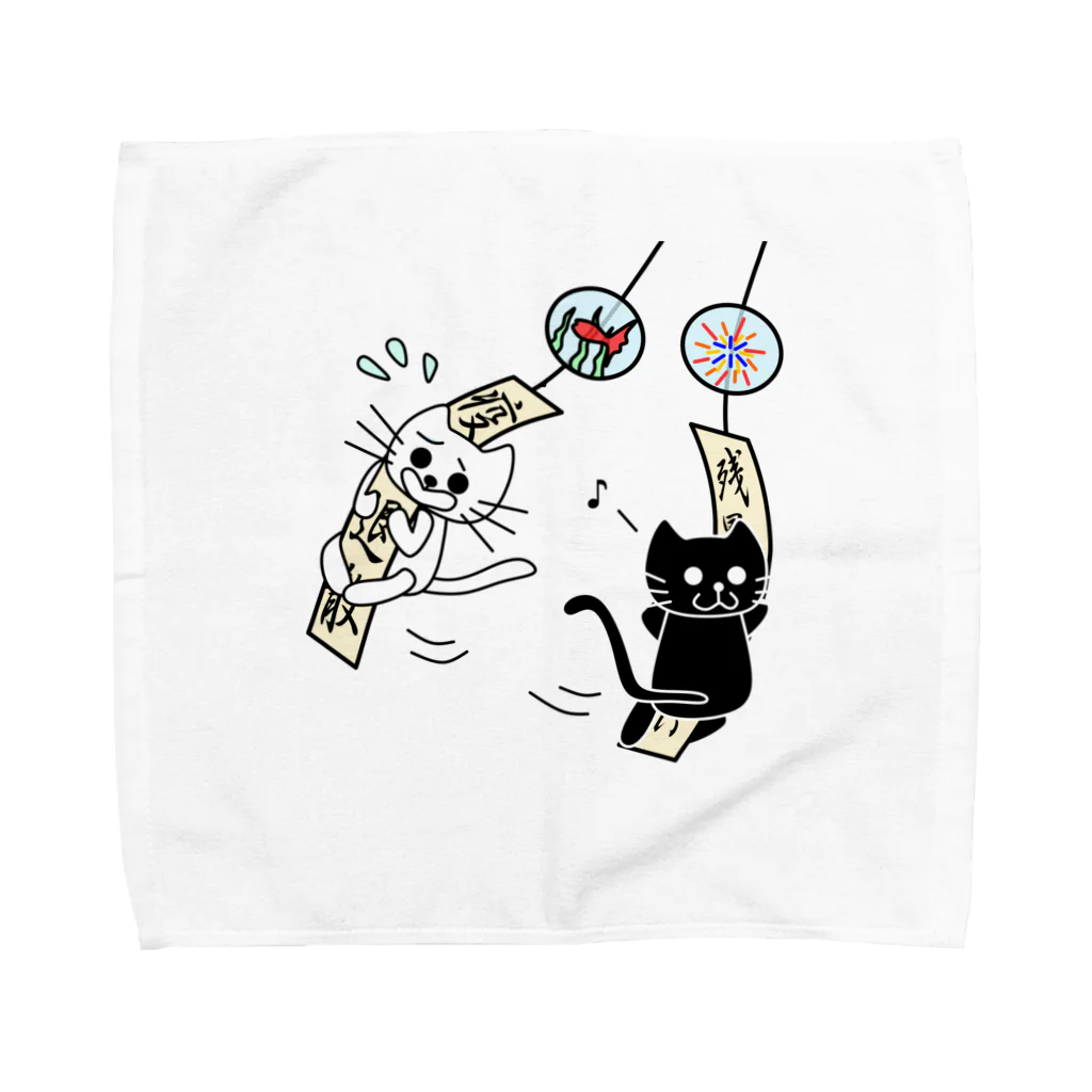 J's Mart 2ndのたまとクロと風鈴 Towel Handkerchief