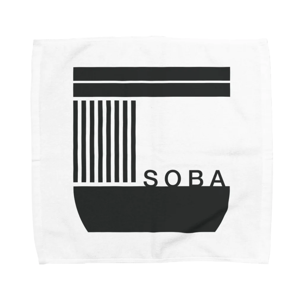 sho-designのsoba-logo KURO タオルハンカチ