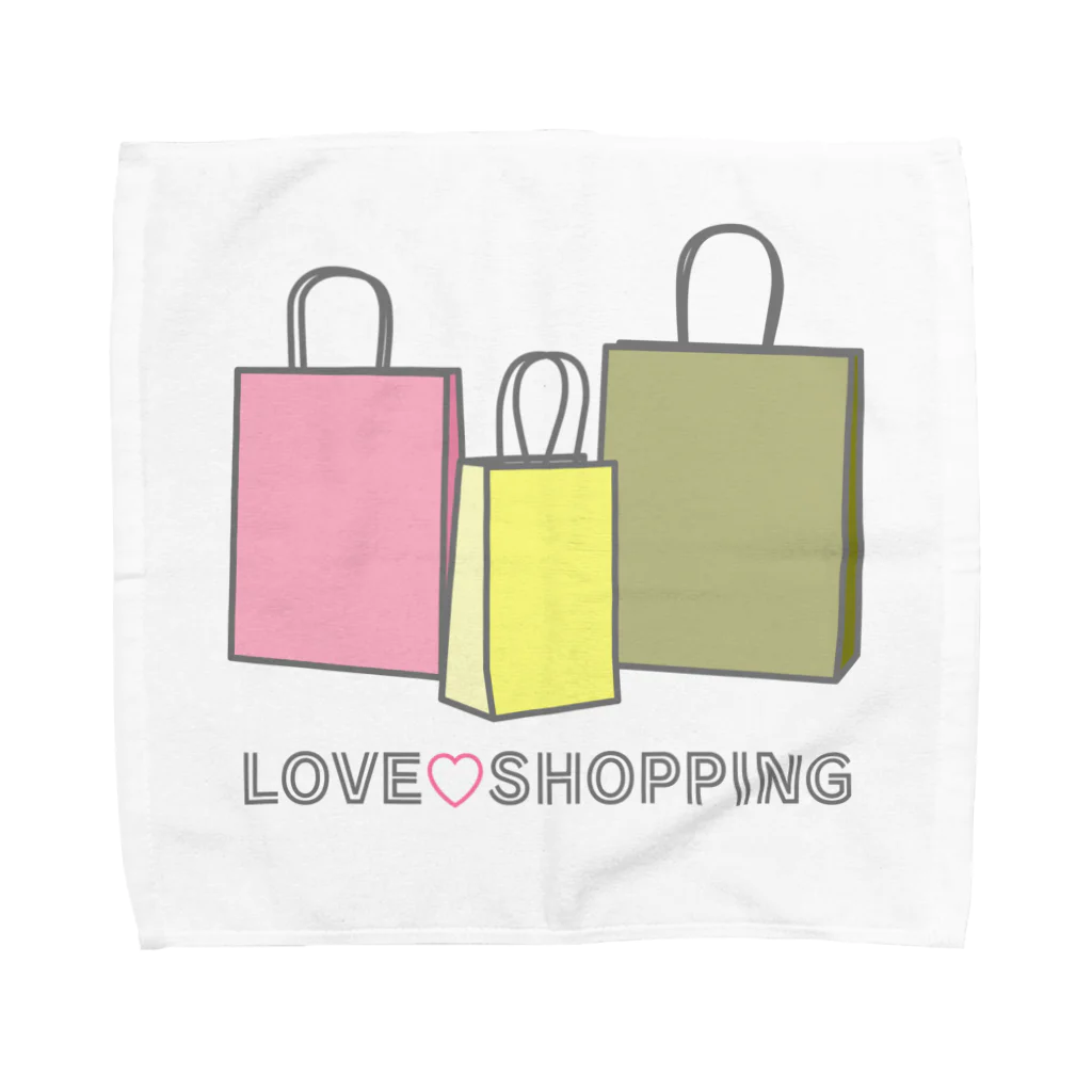 ヨープキャンが気になったの紙袋 LOVE SHOPPING Towel Handkerchief