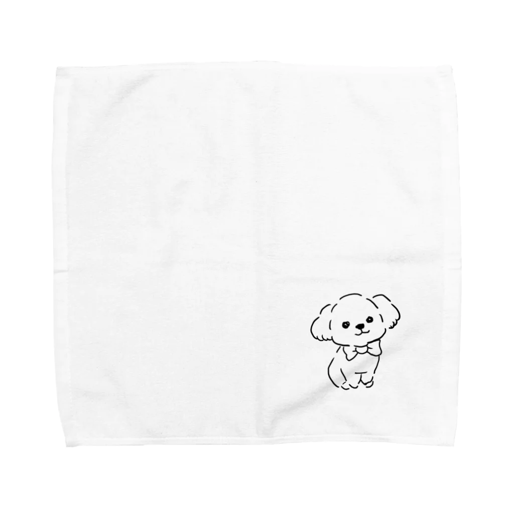 Link0723のマルプーちゃん　ホワイト　ゆるめ Towel Handkerchief