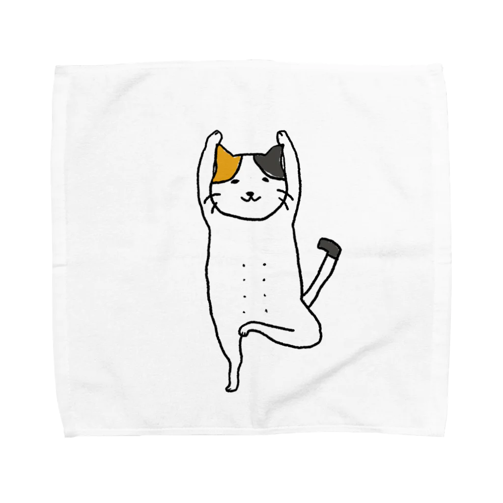 chi-daysのyoganeko 片足のポーズ Towel Handkerchief