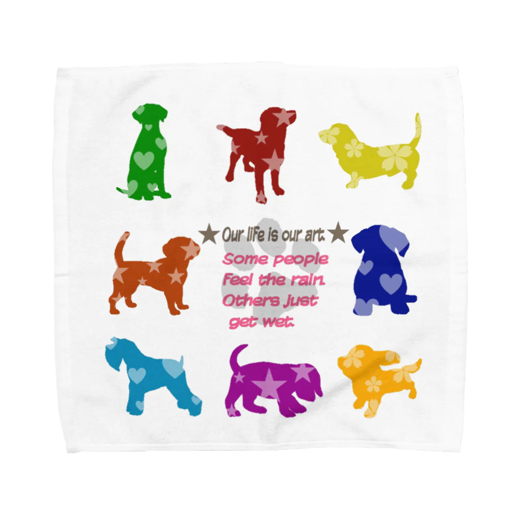 gunjho'sgalleryのカラフルワンちゃん Towel Handkerchief