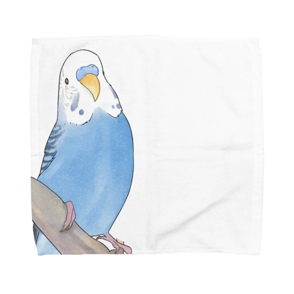 まめるりはことりのセキセイインコちゃんと止まり木【まめるりはことり】 Towel Handkerchief