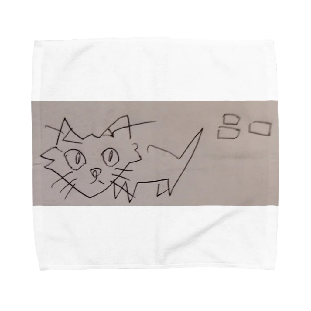 湖己(ここ)の味のあるネコ Towel Handkerchief