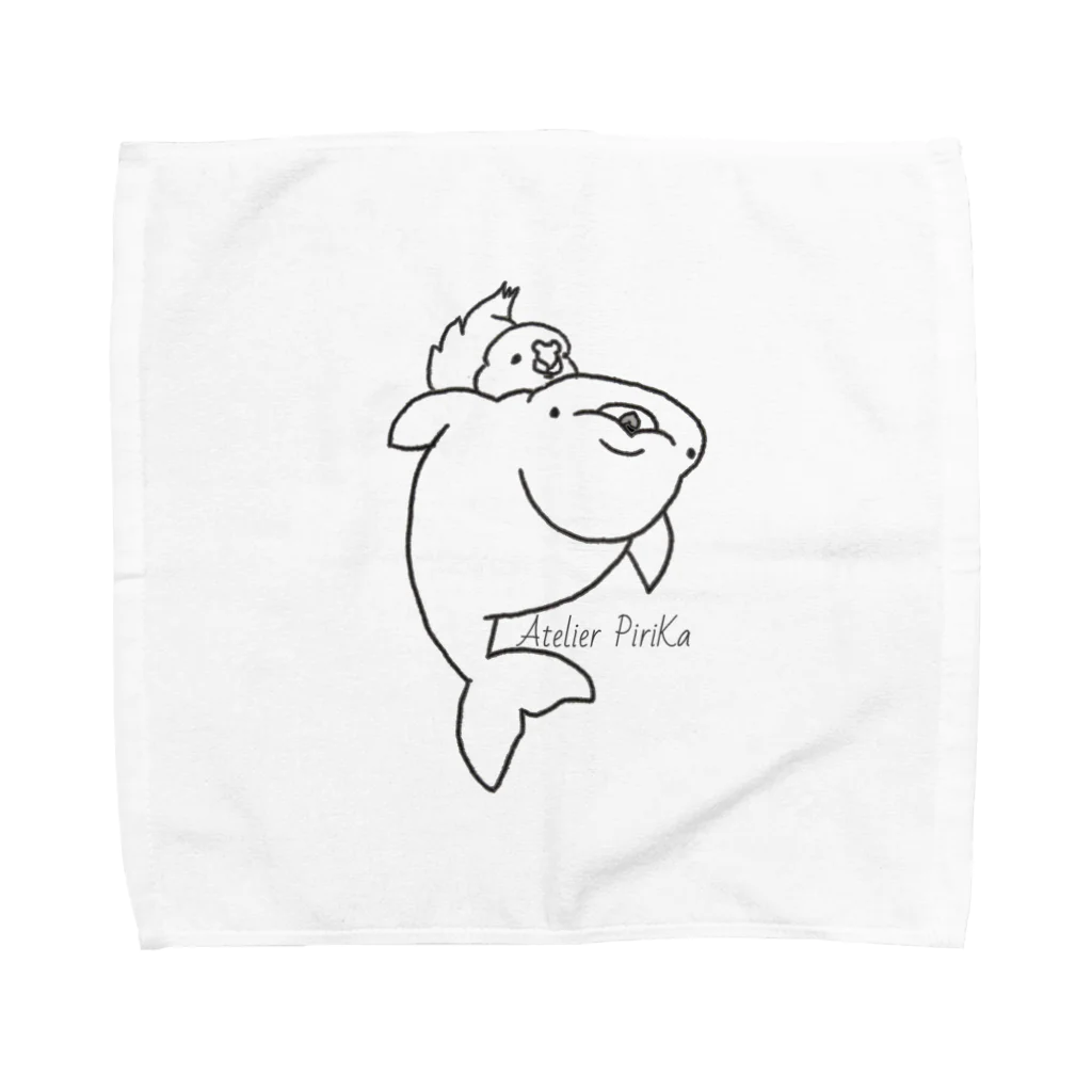 Atelier Pirikaピリカ工房のベルーガちゃんとサザナミインコ Towel Handkerchief