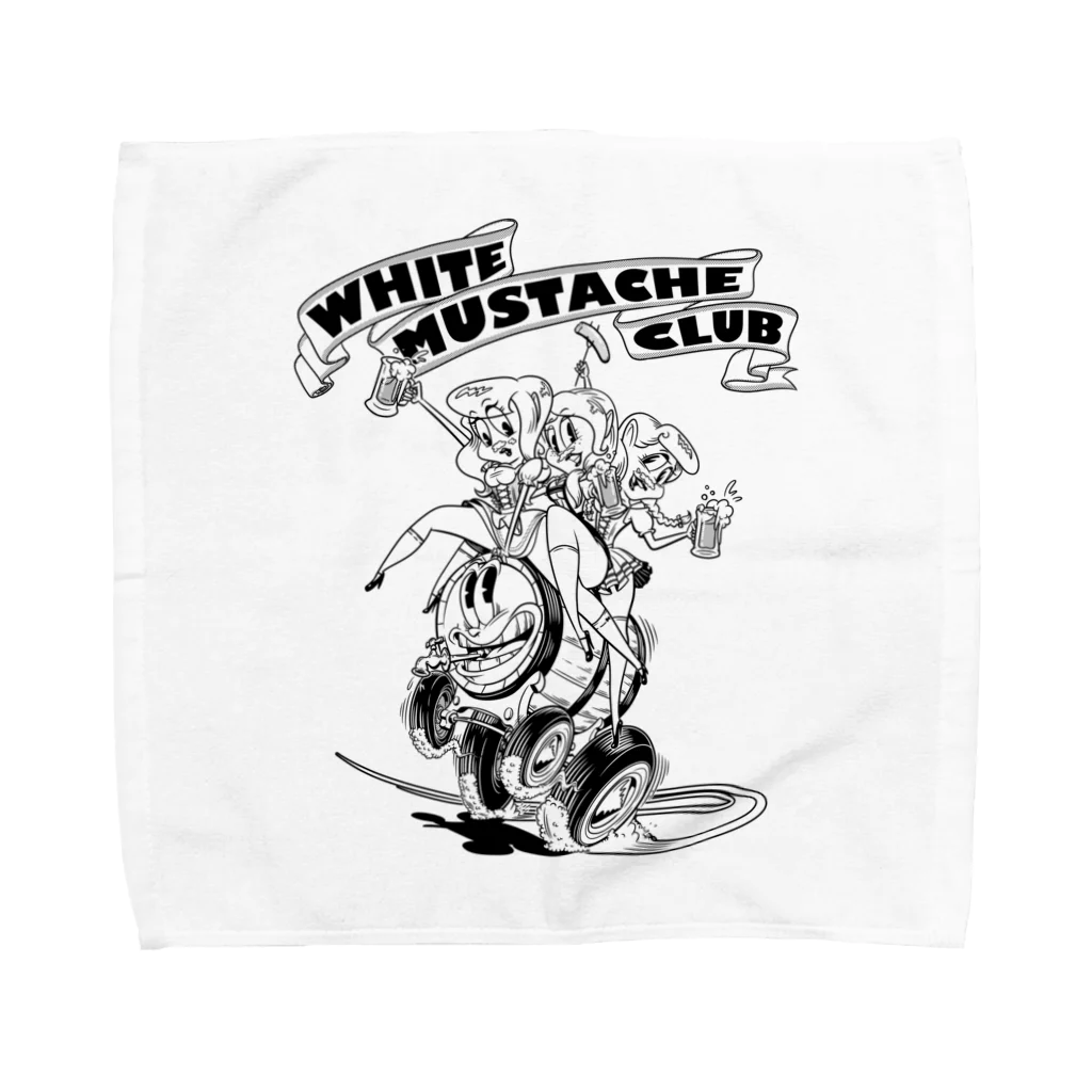 nidan-illustrationの"WHITE MUSTACHE CLUB"(タイトルなし)) タオルハンカチ