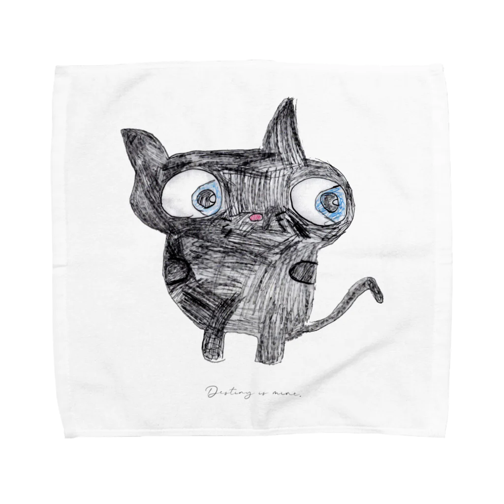まだなまえはきまってないよ！の黒猫ちゃん No.1 Towel Handkerchief