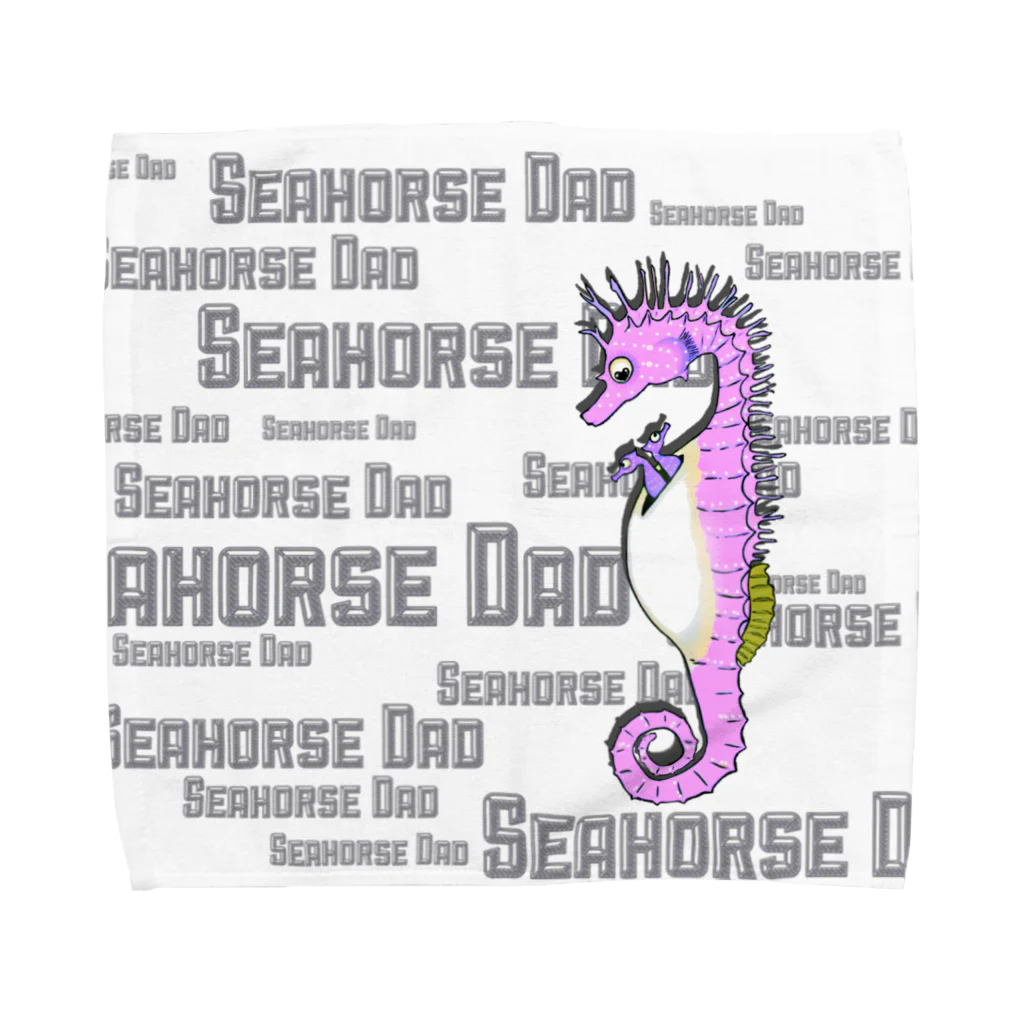 LalaHangeulのSeahorse Dad ピンク タオルハンカチ