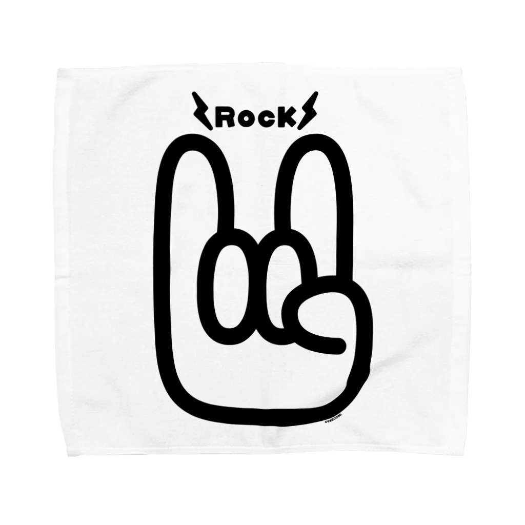 Cɐkeccooのメロイックサイン★デビル・サイン(コルナサイン)LOVE ROCK Towel Handkerchief