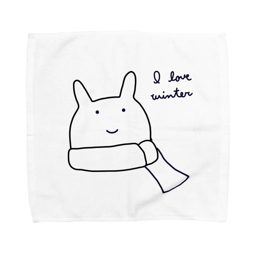 ぽのうさのI love winterうさ Towel Handkerchief