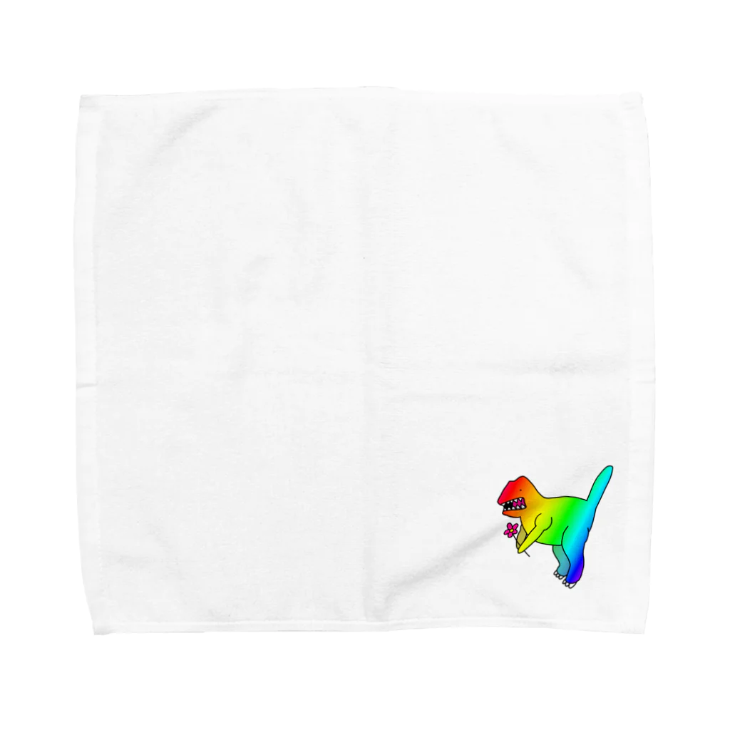 かわいいおみせのレインボーティラノサウルス Towel Handkerchief