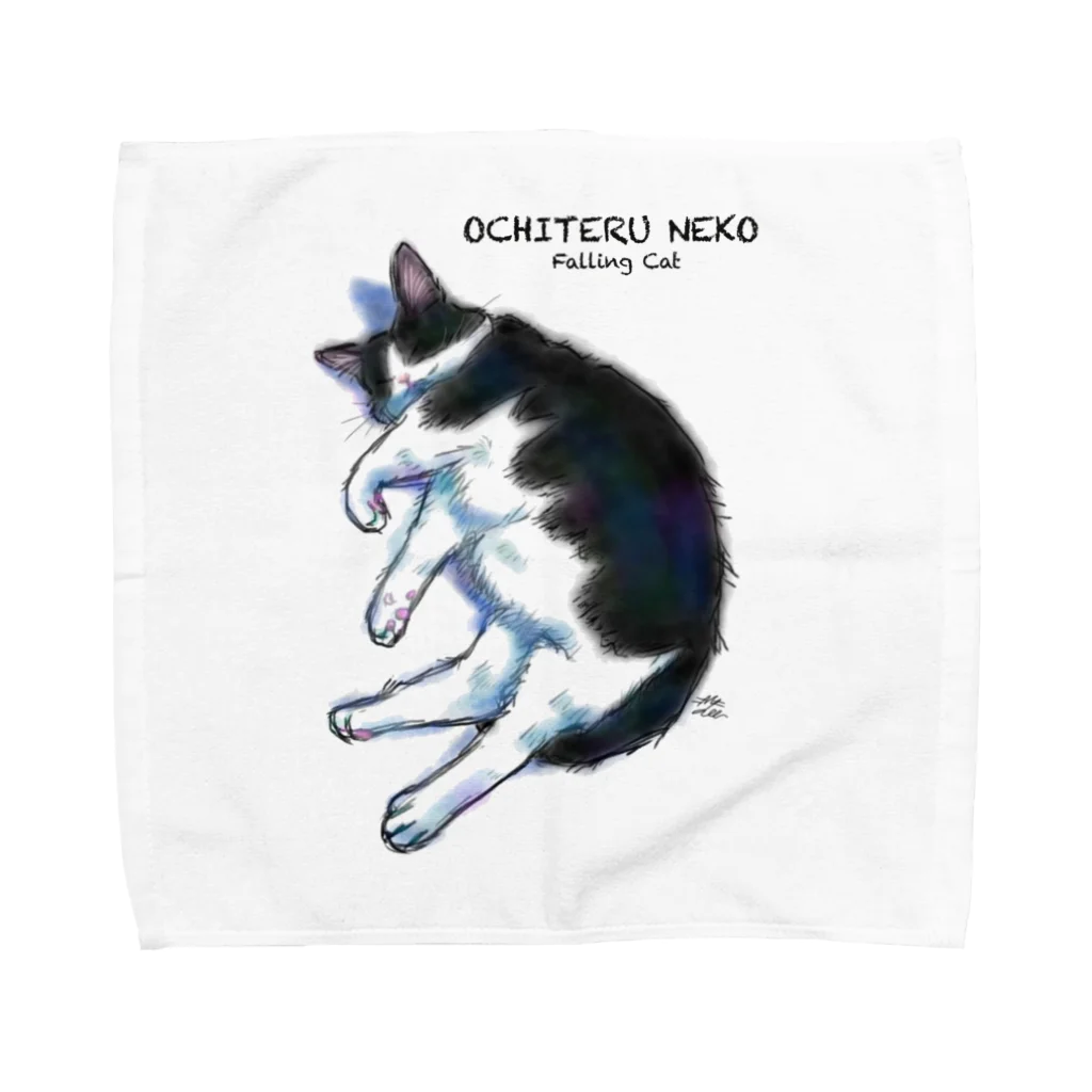 ねこねこ堂の落ちてる猫（ハチワレ） Towel Handkerchief