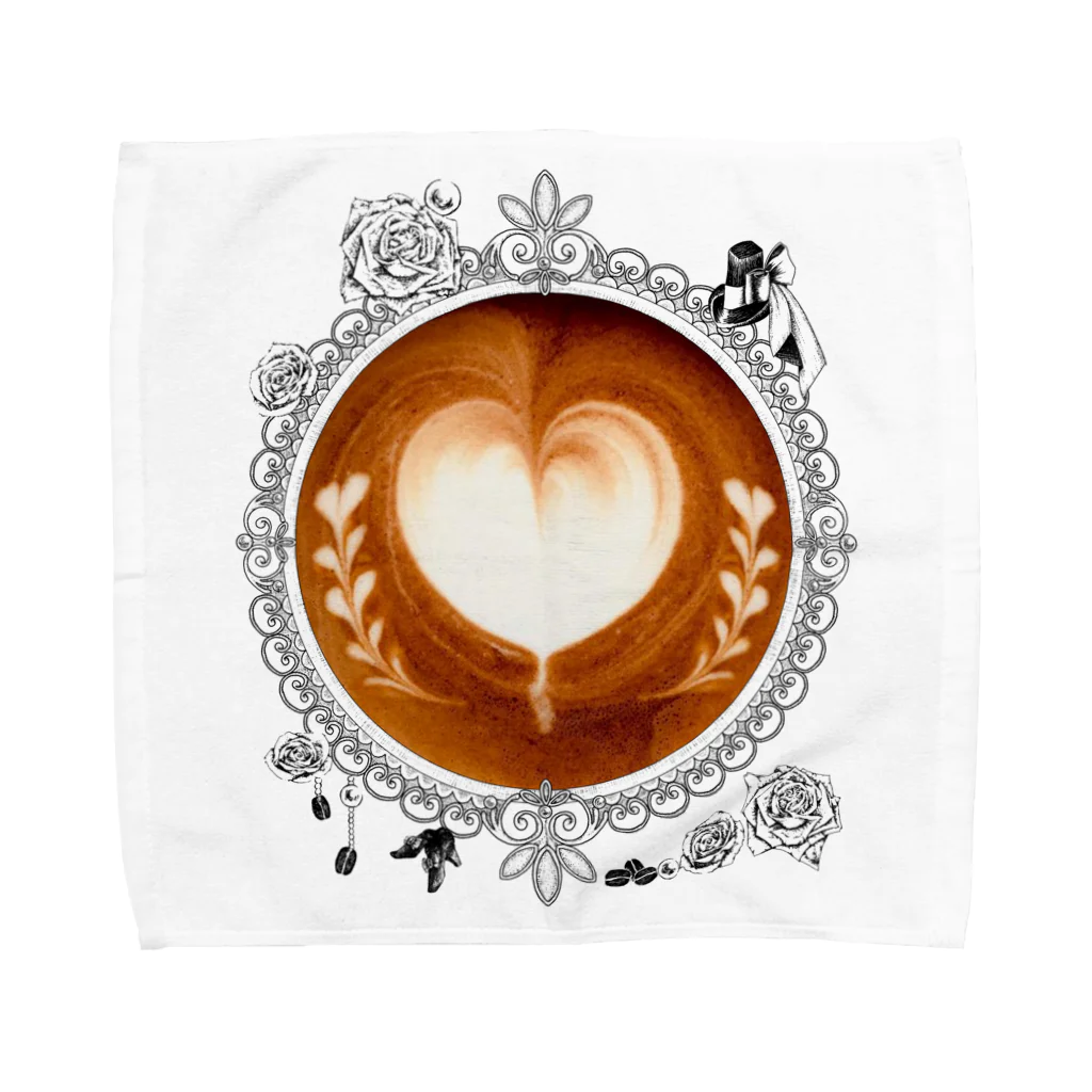 Prism coffee beanの【Lady's sweet coffee】ラテアート メッセージハート / With accessories Towel Handkerchief