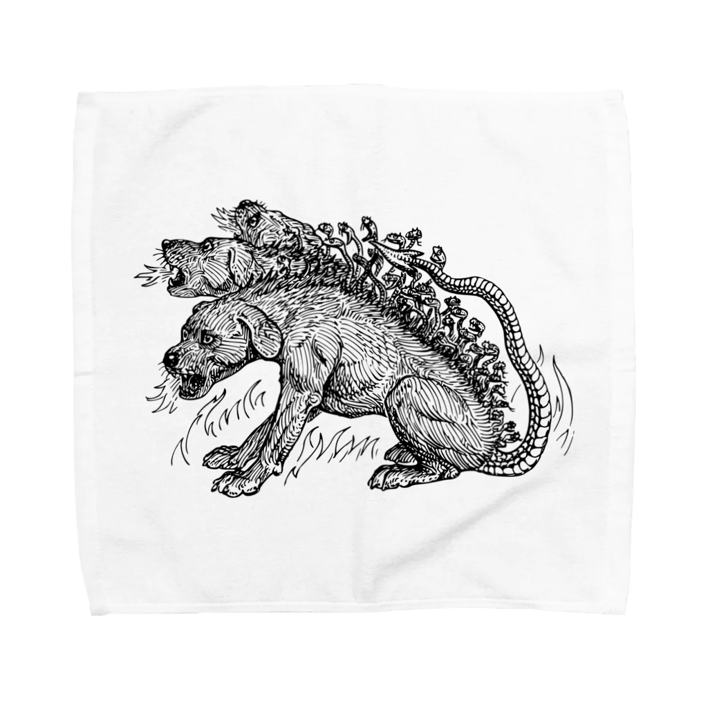 Ikarus ギリシャ神話の芸術のケルベロス犬ギリシャ神話 Towel Handkerchief