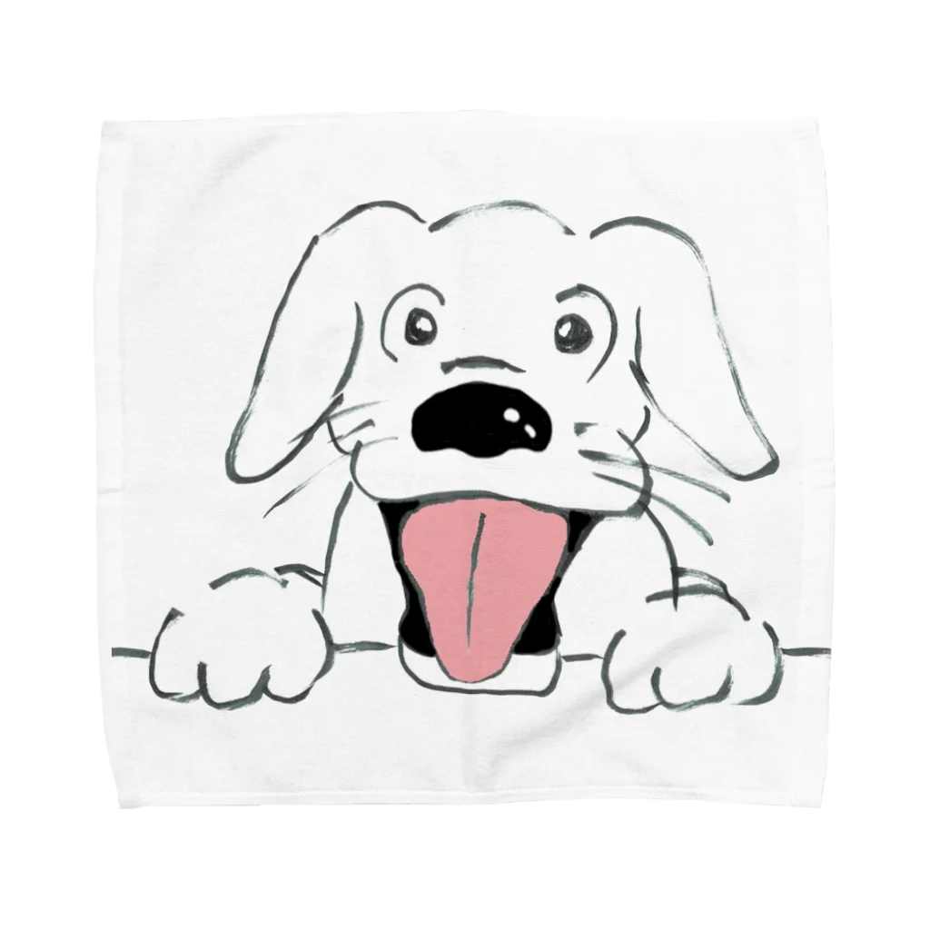 たぬき丸の館のひょっこり犬 Towel Handkerchief