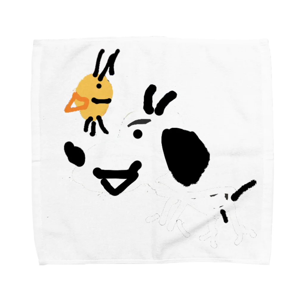 池ちゃんの見たことある犬と鳥 Towel Handkerchief