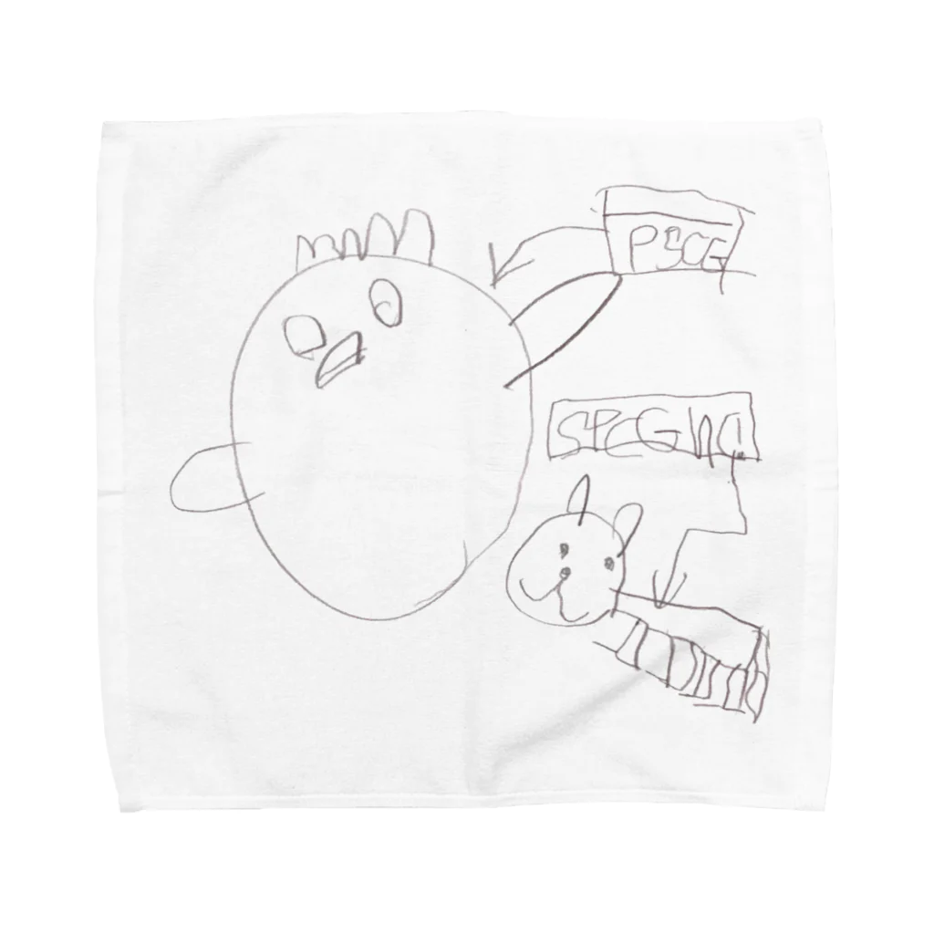 fiveのニワトリさんと猫さん Towel Handkerchief