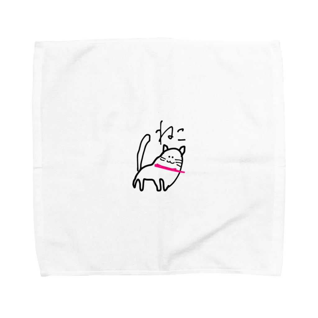 mautaの左肩でアタックする猫 Towel Handkerchief