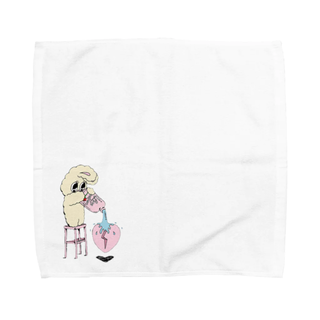 ｡. Kurumi's Shop .。のいえろーうさぎ（ いちご ） Towel Handkerchief