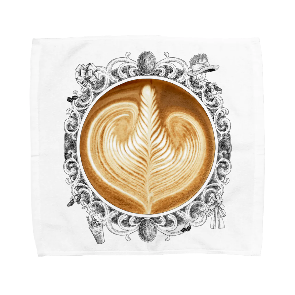 Prism coffee beanの【Lady's sweet coffee】ラテアート エレガンスリーフ / With accessories Towel Handkerchief