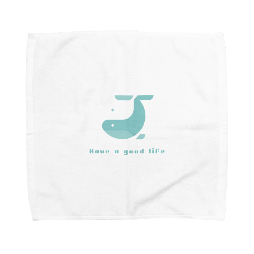 Have a good lifeのクジラロゴ タオルハンカチ
