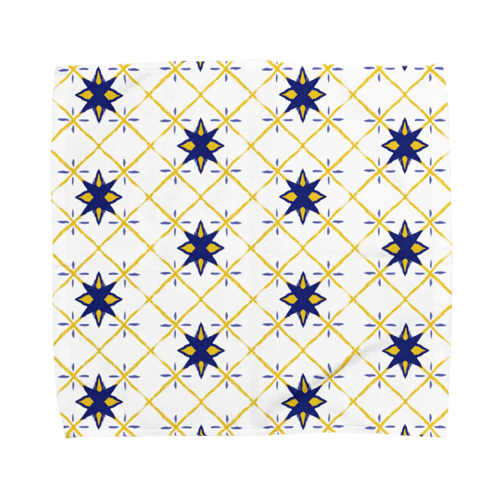 IZANAMI by Akane Yabushitaの🇵🇹リスボンのアズレージョ #1（ネイビー） Towel Handkerchief