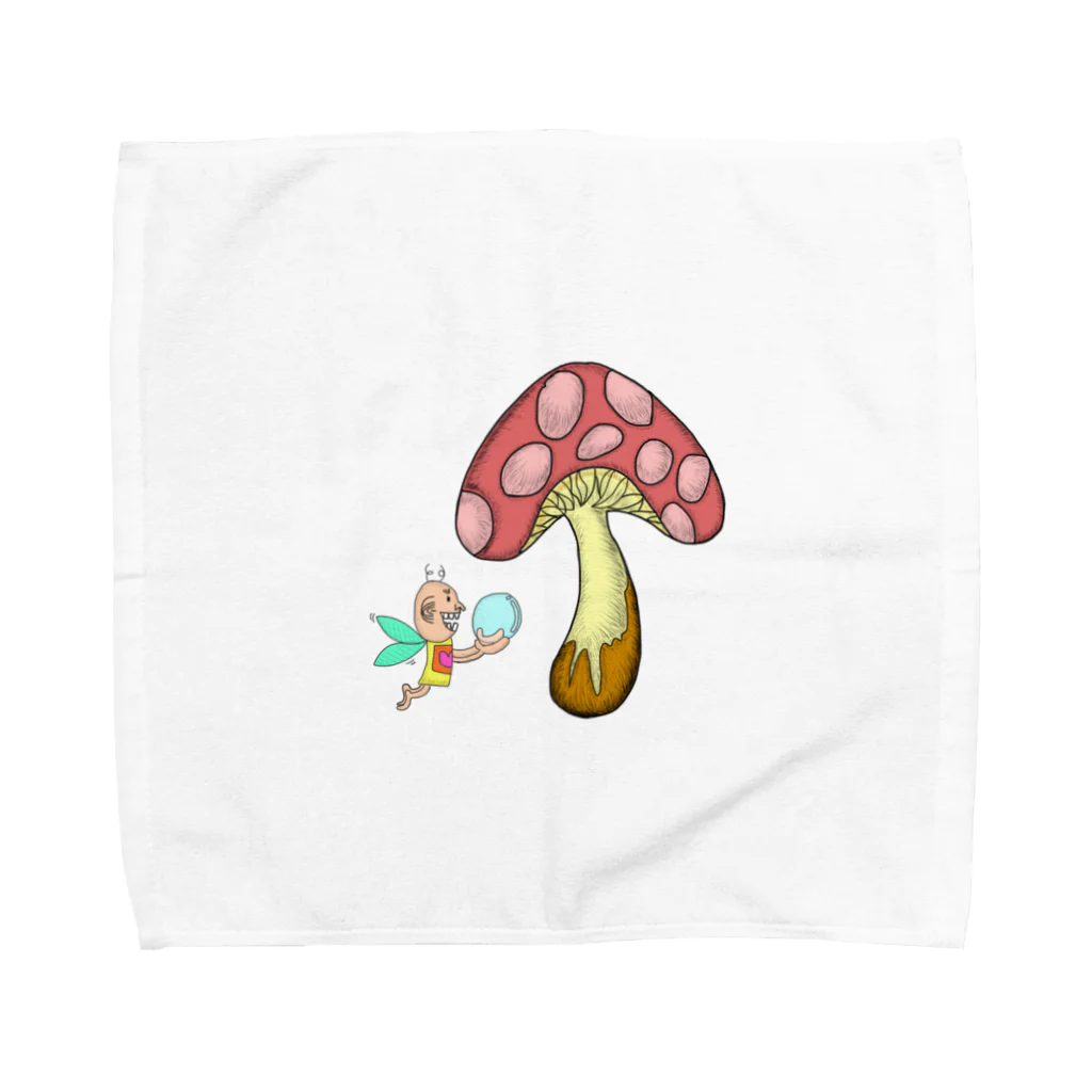  LUCKY BY CHANCE(らっきーばいちゃんす)のキノコ・ラッキー君 Towel Handkerchief