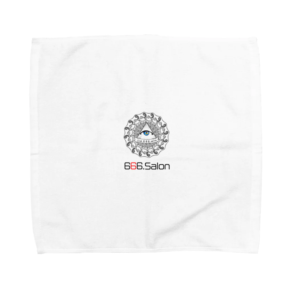 666 Online Shopの666.Salonロゴマーク+ロゴタイプ(黒) Towel Handkerchief