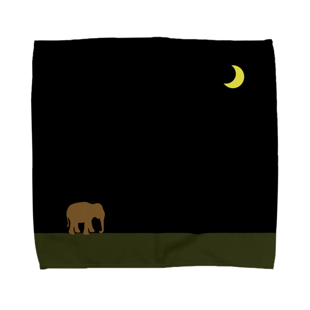 a-noのmoon & brown elephant タオルハンカチ