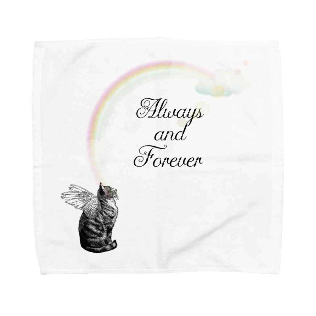 海賊猫 cocoの愛猫♱虹の橋♱ねこてんし④ ペットロス♱Donation Items Towel Handkerchief