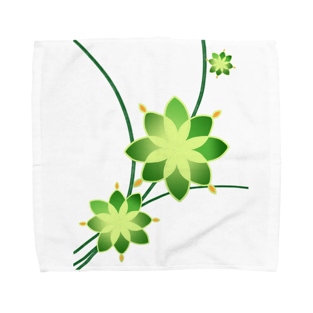 natsberry.shopの緑色のお花 Towel Handkerchief