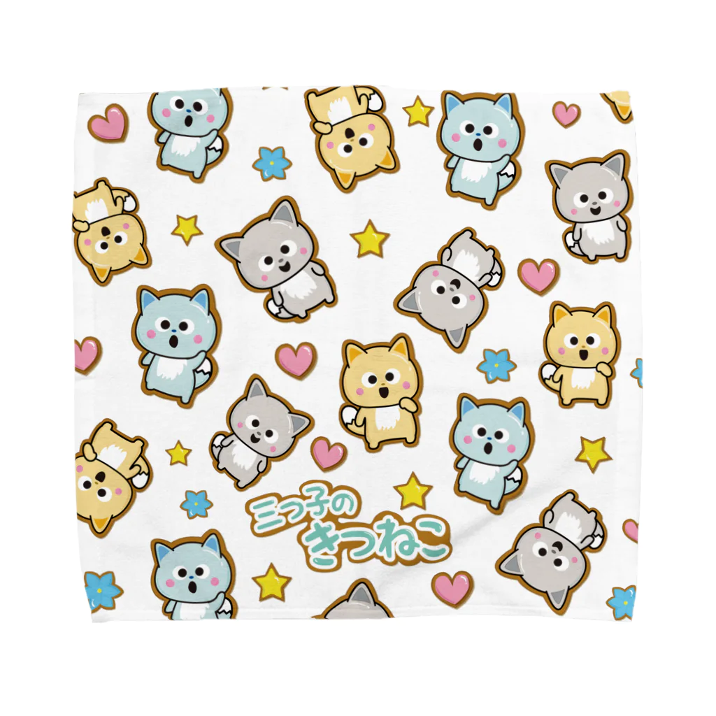 三つ子のきつねこ Shopの三つ子のきつねこ　アイシングクッキー Towel Handkerchief